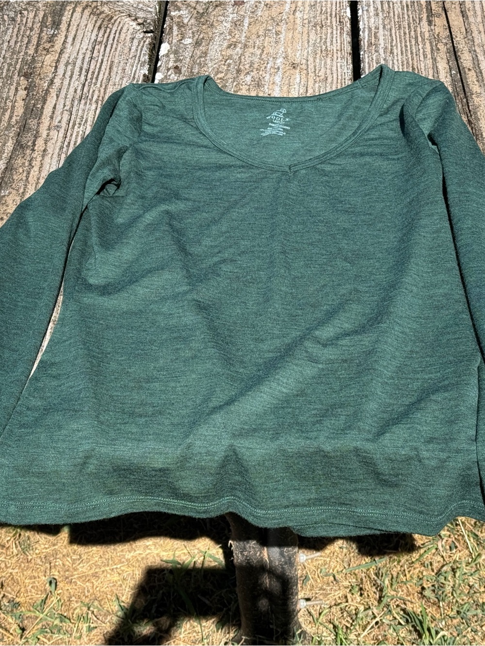 Woolx Layla long sleeve, medium, like new, gorgeous dark green color